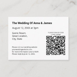 Moderne QR Code UAWG Hochzeitkarte Begleitkarte