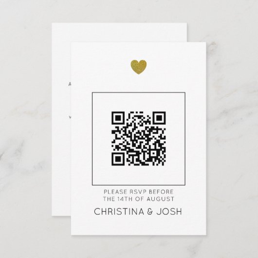 Moderne QR Code UAWG Online-Hochzeitseinladung (Vorne/Hinten)