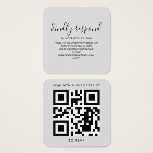 Moderne QR Code UAWG Wedding Website (Vorne & Hinten)