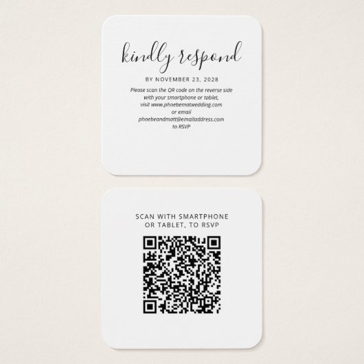 Moderne QR Code UAWG Wedding Website (Vorne & Hinten)