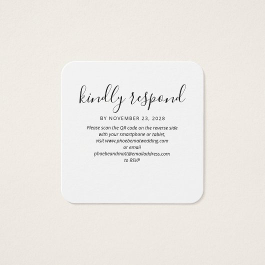 Moderne QR Code UAWG Wedding Website (Vorderseite)