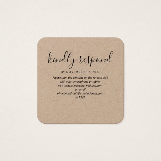 Moderne QR Code UAWG Wedding Website (Vorderseite)