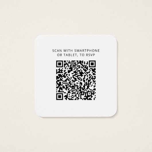 Moderne QR Code UAWG Wedding Website Card (Rückseite)