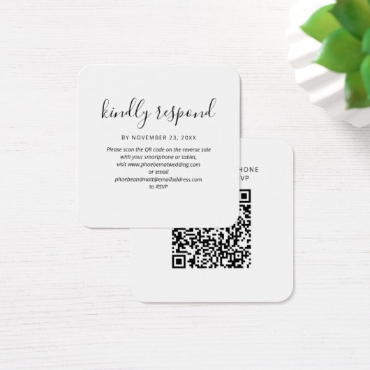 Moderne QR Code UAWG Wedding Website Card (Schreibtisch)
