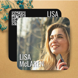 Moderne QR-Code-Visitenkarte für Minimalistisches Quadratische Visitenkarte