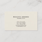 Moderne QR-Code-Visitenkarte für Schwarz und Creme Visitenkarte (Rückseite)