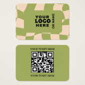 Moderne QR-Code-Visitenkarte | Minimalistisches Gr (Vorne & Hinten)