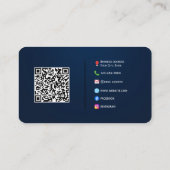 Moderne QR-Code-Visitenkarte mit Logo Visitenkarte (Rückseite)