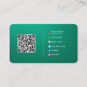 Moderne QR-Code-Visitenkarte mit Logo Visitenkarte (Rückseite)