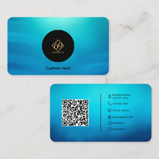 Moderne QR-Code-Visitenkarte mit Logo Visitenkarte (Vorne/Hinten)