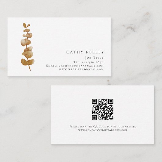 Moderne QR-Code-Visitenkarte Visitenkarte (Vorne/Hinten)