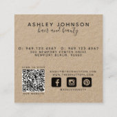 Moderne QR Code Website Botanische Kraft und schwa Quadratische Visitenkarte (Rückseite)