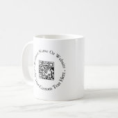 Moderne QR-Code-Website-Branding-Design für Untern Kaffeetasse (Vorderseite Links)