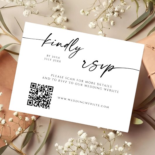 Moderne QR-Code-Website-RSVP-Karte Save The Date