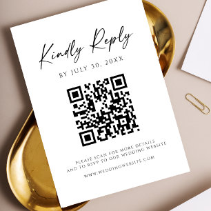 Moderne QR-Code-Website-RSVP-Karte Save The Date
