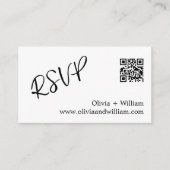 Moderne QR Code Wedding RSVP Card Begleitkarte (Vorderseite)