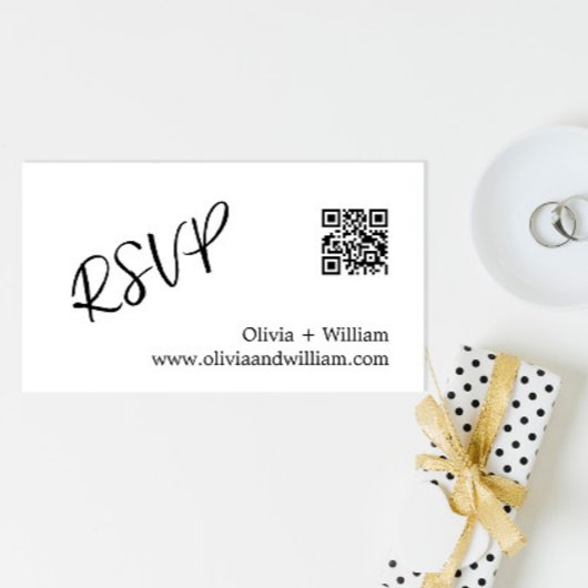 Moderne QR Code Wedding RSVP Card Begleitkarte