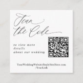 Moderne QR Code Wedding Website Begleitkarte (Vorderseite)