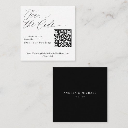 Moderne QR Code Wedding Website Begleitkarte (Vorne/Hinten)