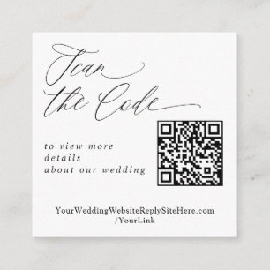 Moderne QR Code Wedding Website Begleitkarte