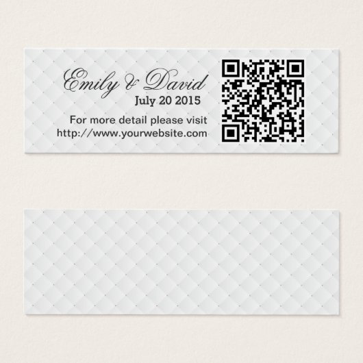 Moderne QR Code Wedding Website Insert Karte (Vorne & Hinten)