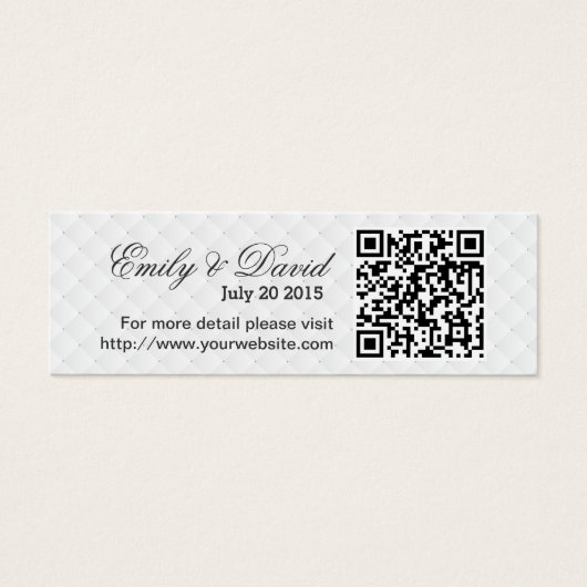 Moderne QR Code Wedding Website Insert Karte (Vorderseite)