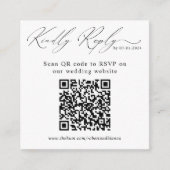 Moderne QR Code Wedding Website RSVP Card Begleitkarte (Vorderseite)