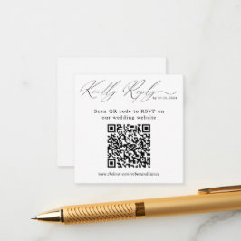Moderne QR Code Wedding Website RSVP Card Begleitkarte