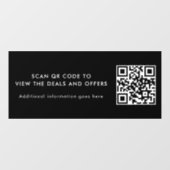 Moderne QR-Code-Werbung für Unternehmen Fensteraufkleber (Blatt)