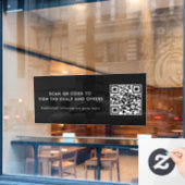 Moderne QR-Code-Werbung für Unternehmen Fensteraufkleber (Café-Fenster)