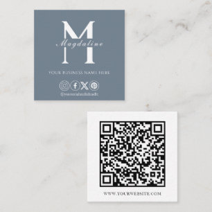 Moderne QR-Codeübersicht für Monogramm Quadratische Visitenkarte