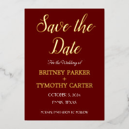 Moderne QR-Foto-Kalligrafie Burgundy Wedding Folieneinladung