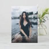 Moderne QR-Graduierungspartei für FotoCollage Einladung (Stehend Vorderseite)