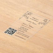 Moderne QR-Hochzeit Acryleinladungen (Ablage )