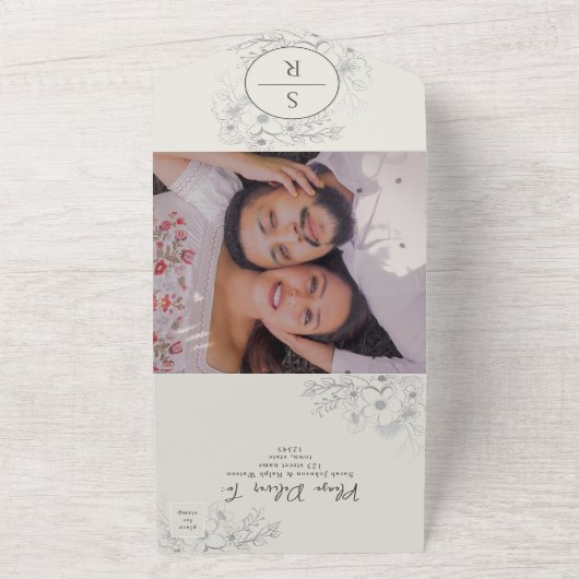 Moderne QR-Hochzeit All In One Einladung (Außenbereich)