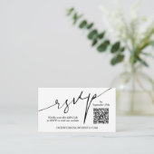Moderne QR-Hochzeit Begleitkarte (Stehend Vorderseite)