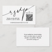 Moderne QR-Hochzeit Begleitkarte (Vorne/Hinten)