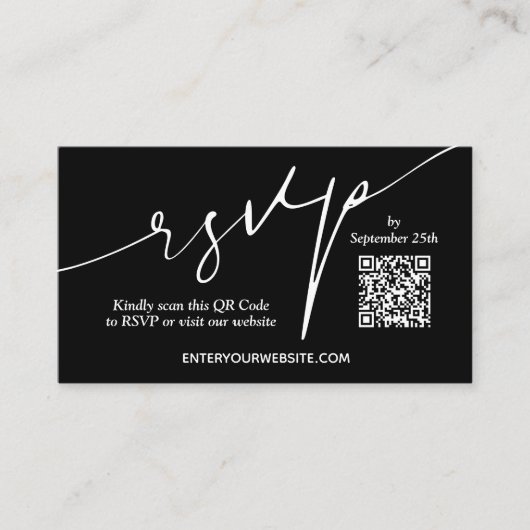 Moderne QR-Hochzeit Begleitkarte (Vorderseite)