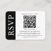 Moderne QR Hochzeit RSVP Schwarz-Weiß Begleitkarte (Vorderseite)