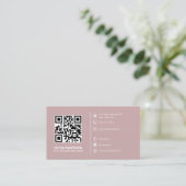 Moderne QR-Rose für das Logo "Social Media Dusty" Visitenkarte (Stehend Vorderseite)
