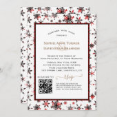 Moderne QR Winterferien Rotes Buffalo Hochzeit Einladung (Vorne/Hinten)