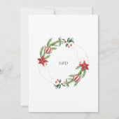 Moderne QR Winterurlaub Wreath Gold Wedding Einladung (Rückseite)