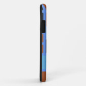 Moderne Quadrat-Muster | Blaugelb braun Case-Mate iPhone Hülle (Hinten/Rechts)