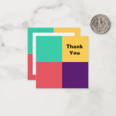 Moderne Quadrate Abstrakter Farbblock Vielen Dank Mitteilungskarte (Vorderseite/Rückseite Beispiel)