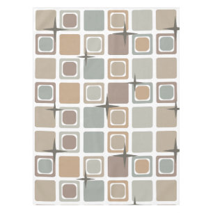 Moderne Quadrate - Erdtöne des Mitteljahrhunderts Tischdecke