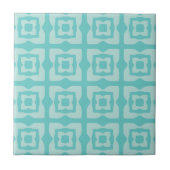 Moderne Quadrate Muster Aquamarine Fliese (Vorderseite)