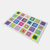 Moderne Quadrate Muster farbenfroh Fußmatte (Schrägansicht)