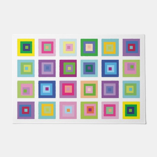 Moderne Quadrate Muster farbenfroh Fußmatte (Vorderseite)