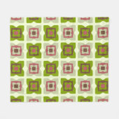 Moderne Quadrate Muster Grün Mitte des Jahrhundert Fleecedecke (Vorderseite (Horizontal))