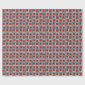 Moderne Quadrate, rot, grau und schwarz Geschenkpapier (Flach)